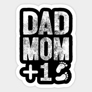 Dad Mom Plus One Sticker